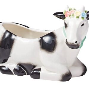 Sold Out Pioneer Woman Planter Black & White Cow Ceramic